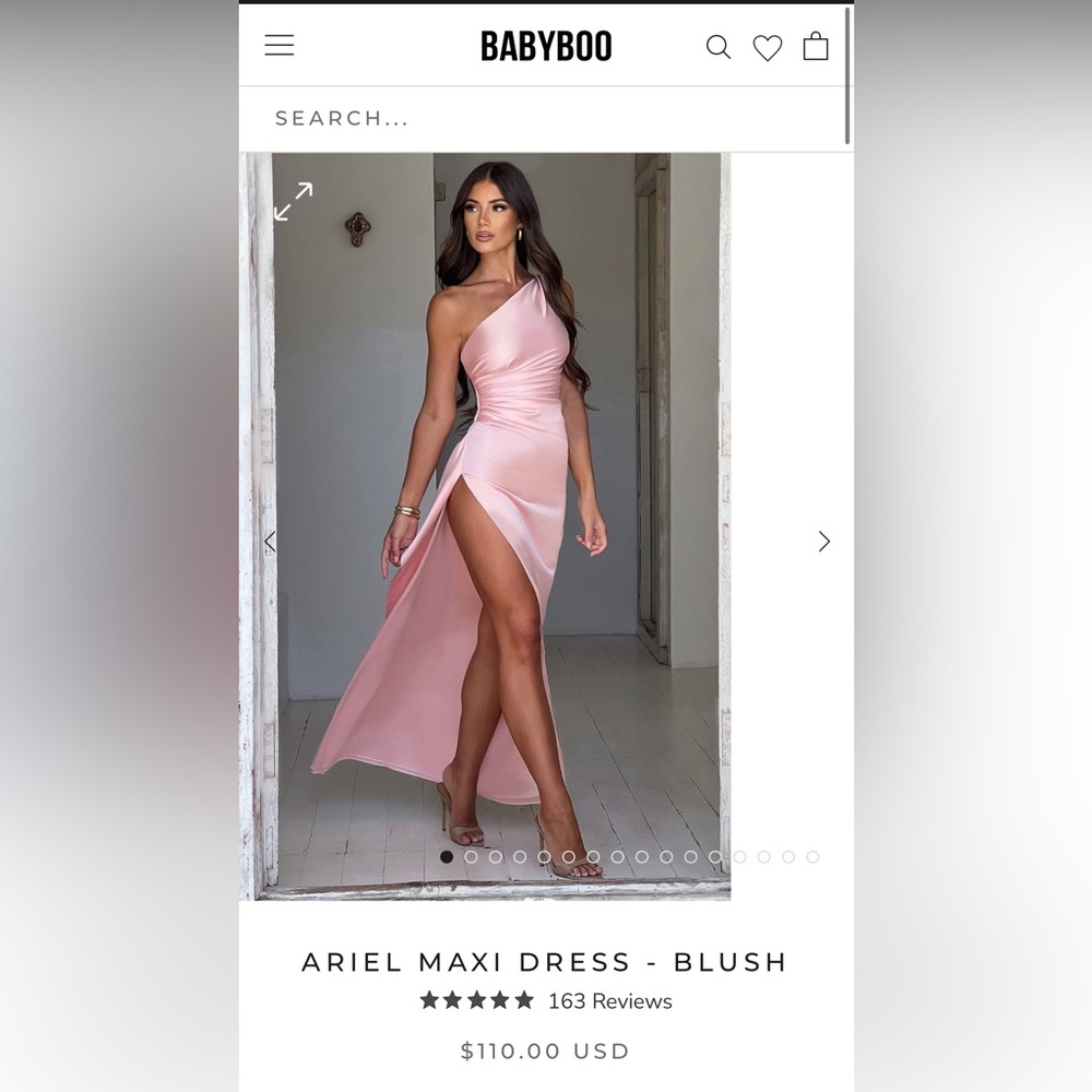 Babyboo Ariel maxi dress, blush size large NWT